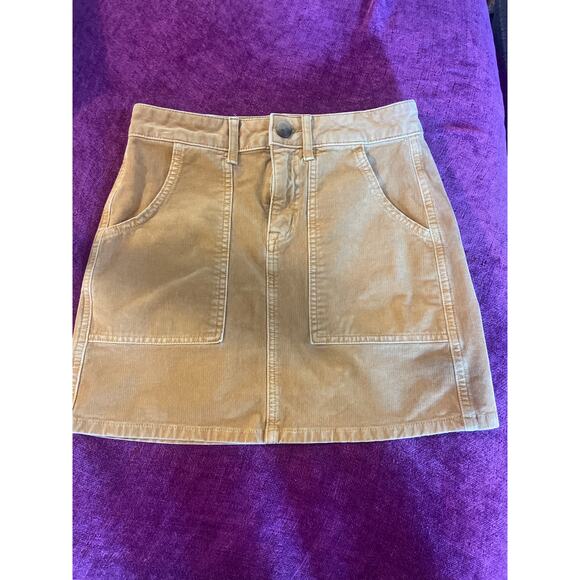 AMERICAN EAGLE Super Stretch Corduroy Mini Skirt High Rise Size 00 XXS ACADEMIA - Picture 2 of 5
